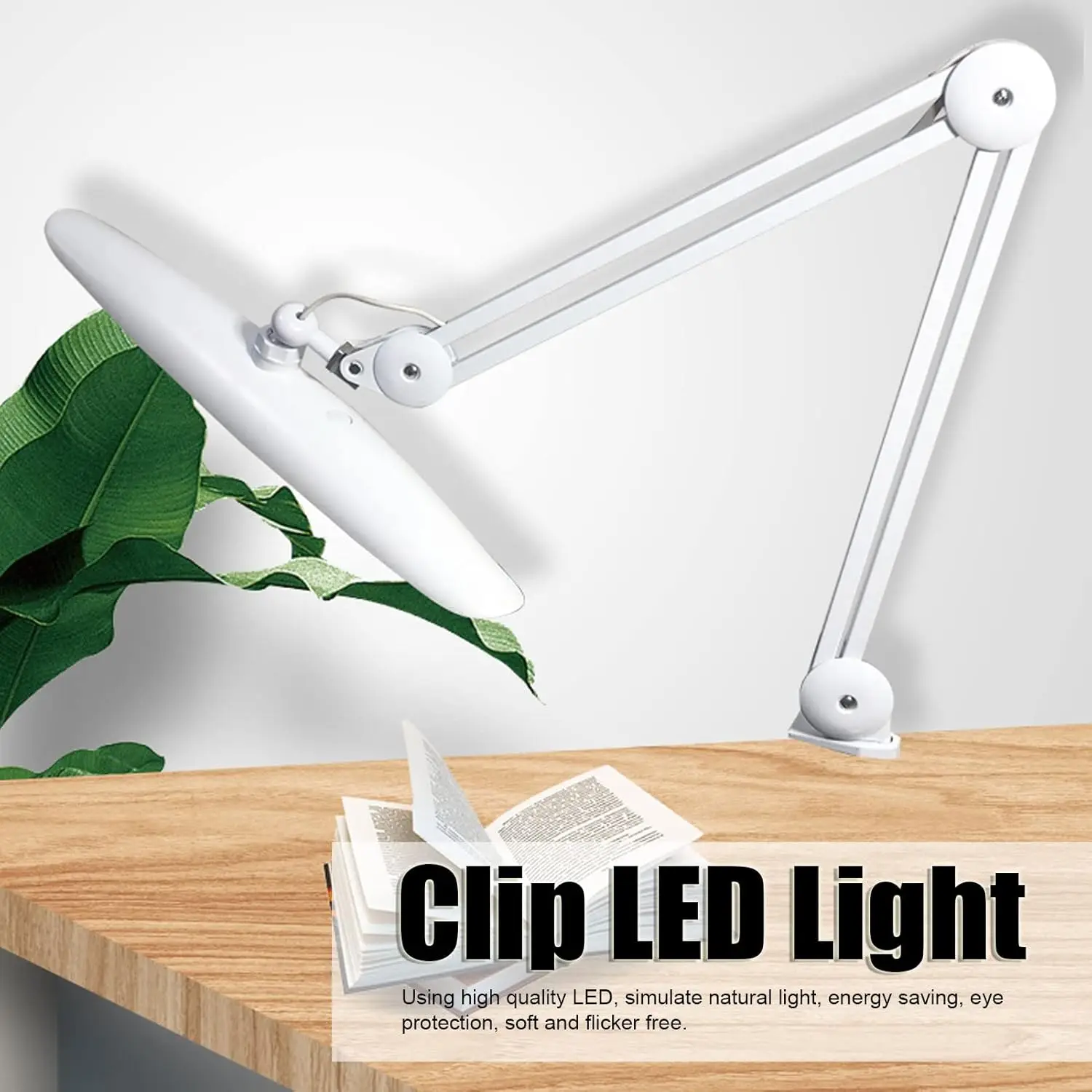 LED Klappbare Clamp-on Tischlampe Lesen Schreibtischlampe Videoleuchte Schaukelarm Schreibtischlampe Schönheitssalon Make-up Live-Streaming Home Office