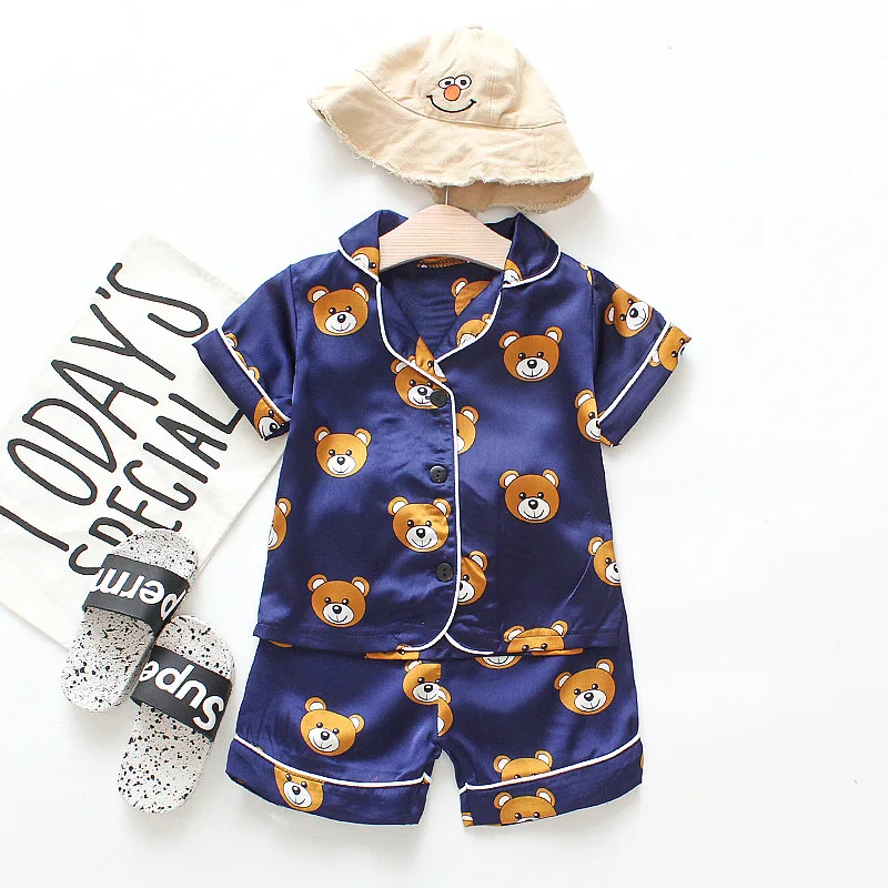 DIIMUU Baby Jungen Nachtwäsche Baby Jungen Sommer Kleidung Kinder Homewear Pyjamas Mädchen Pyjamas Kinder Nachtwäsche 1-4T Kinder kleidung Image