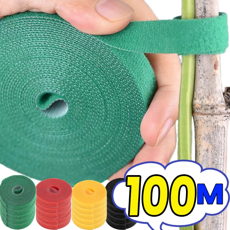 Selbstklebender Nylon-Kabelbinder für Pflanzen, verstellbare Pflanzen, Hakenschlaufenunterstützung, Gartenschnur, Verband, wiederverwendbare Verschlussbandstreifen Image