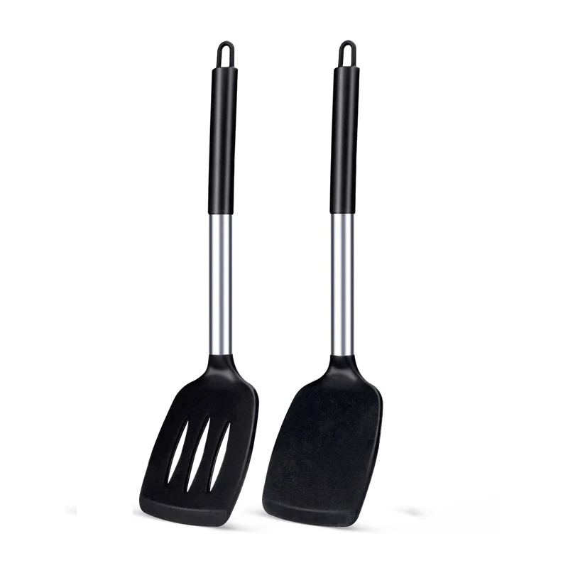 2Pcs Silikon Spachtel Set Hitzebeständige Antihaft Steak Spachtel Küche Kochen Utensilien Kochgeschirr Kochen Werkzeug Set Spachtel Kit Image