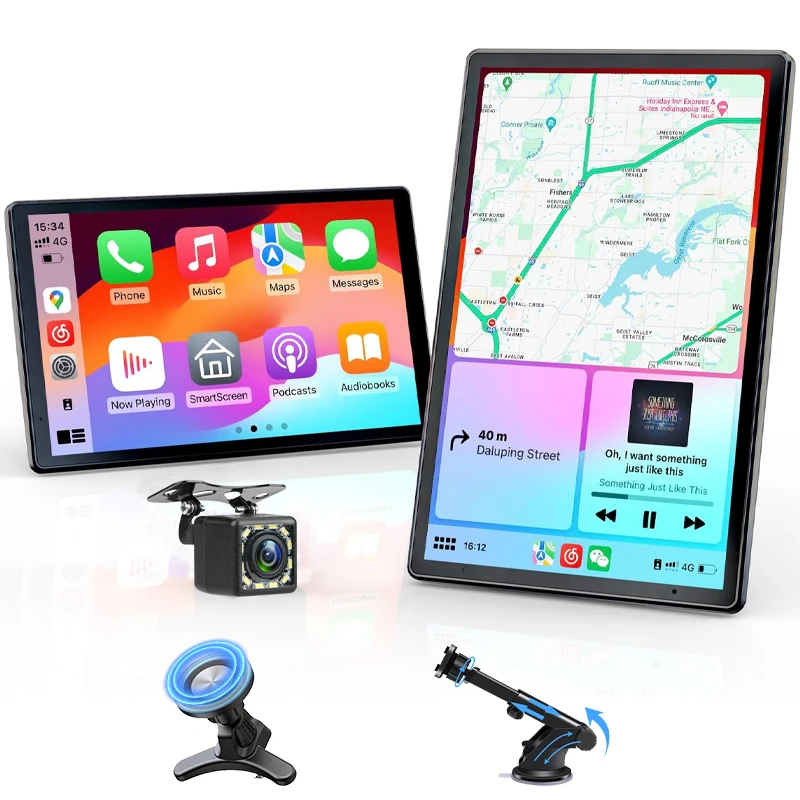 7/8-Zoll-Carplay-Bildschirm für Autoradio, Carplay/Android Auto, horizontaler/vertikaler Bildschirm, Navigations-Autoradio, Porträt- und Landschaft Image