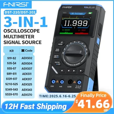FNIRSI DST-210 and DST-201 3-in-1 Digital Multimeter Oscilloscope 19999 Counts Portable Automotive Oscilloscope Electrical Tool