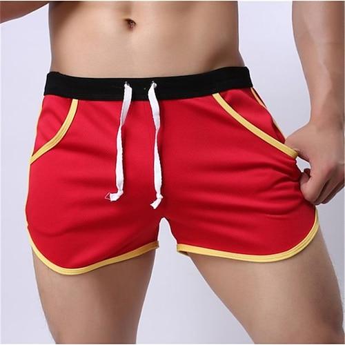Herren Badehose Schwimmshorts Bademode Boardshorts Badeshorts 3-Zoll-Shorts Elastische Taille Farbblock Komfort Atmungsaktiv Kurz Sport in der Natur Täglich Baden Stilvoll Casual / sportlich Schwarz