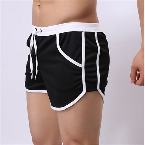 Herren Badehose Schwimmshorts Bademode Boardshorts Badeshorts 3-Zoll-Shorts Elastische Taille Farbblock Komfort Atmungsaktiv Kurz Sport in der Natur Täglich Baden Stilvoll Casual / sportlich Schwarz Image