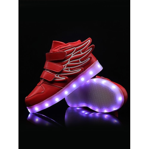 schwarze LED-Wing-Sneaker für Kinder – leuchtende Klettschuhe für Festivals und Abendveranstaltungen Image