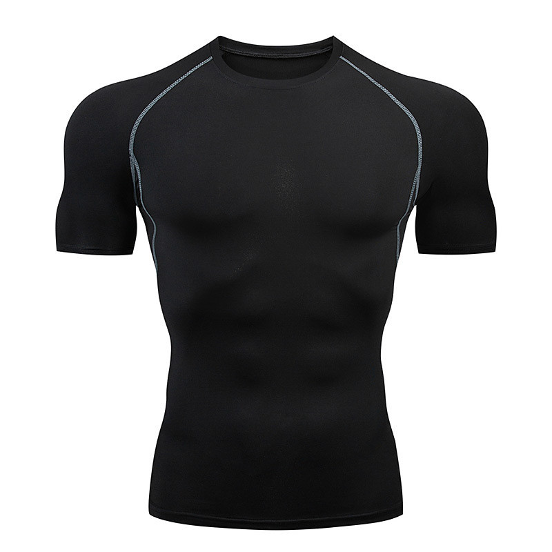 Men's T shirt Tee Gym Shirt Compression Shirt Fitness Shirt Men Tops Crew Neck Short Sleeve Sports Outdoor Vacation Going out Casual Daily Quick dry Sweat wicking Breathable High Elasticity Plain 1