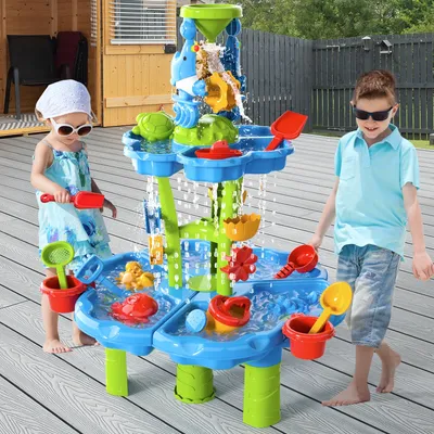 Kids Splash Sand Table Water Toys Summer Outdoot Showers Splash Tower Water Table For Kids Beach 4