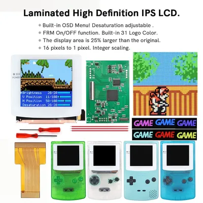 White Lens 3.1 inch HD Laminated Q5 Larger IPS Screen Drop in Build in OSD RETRO PIXEL Screen For
