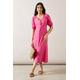 Wallis Womens Petite Pink Button Through Viscose Midi Dress - Size 12 UK | Wallis Sale | Discount Designer Brands