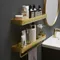 Étagère de salle de bain, étagère de bain-douche en aluminium brossé doré, étagère d'angle de salle de bain murale en aluminium noir, support de rangement de cuisine