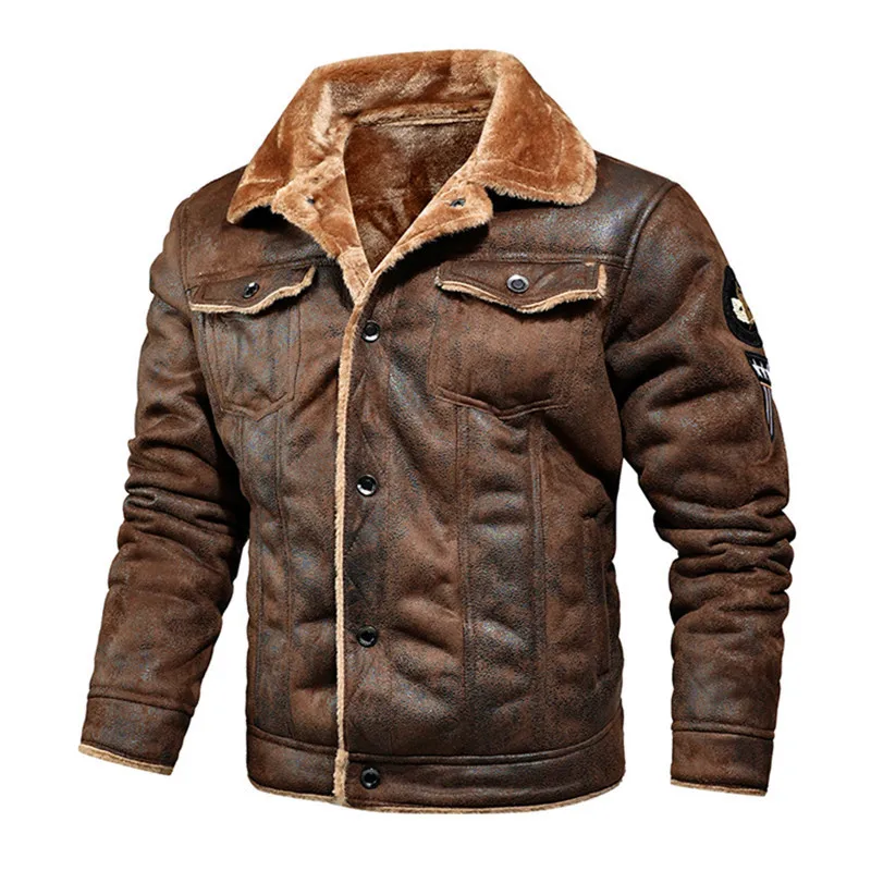 Nuovi uomini invernali in pelle e pelliccia giacche e cappotti integrati nuova moda maschile in pile caldo bomber giacche slim fit Jaquetas 4XL