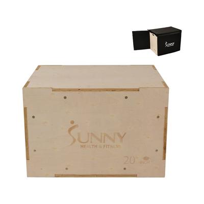Sunny Health & Fitness Wood Plyo Box With Cover