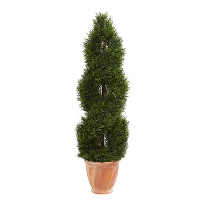 Nearly Natural 4.5Ft Double Pond Cypress Topiary Artificial Tree