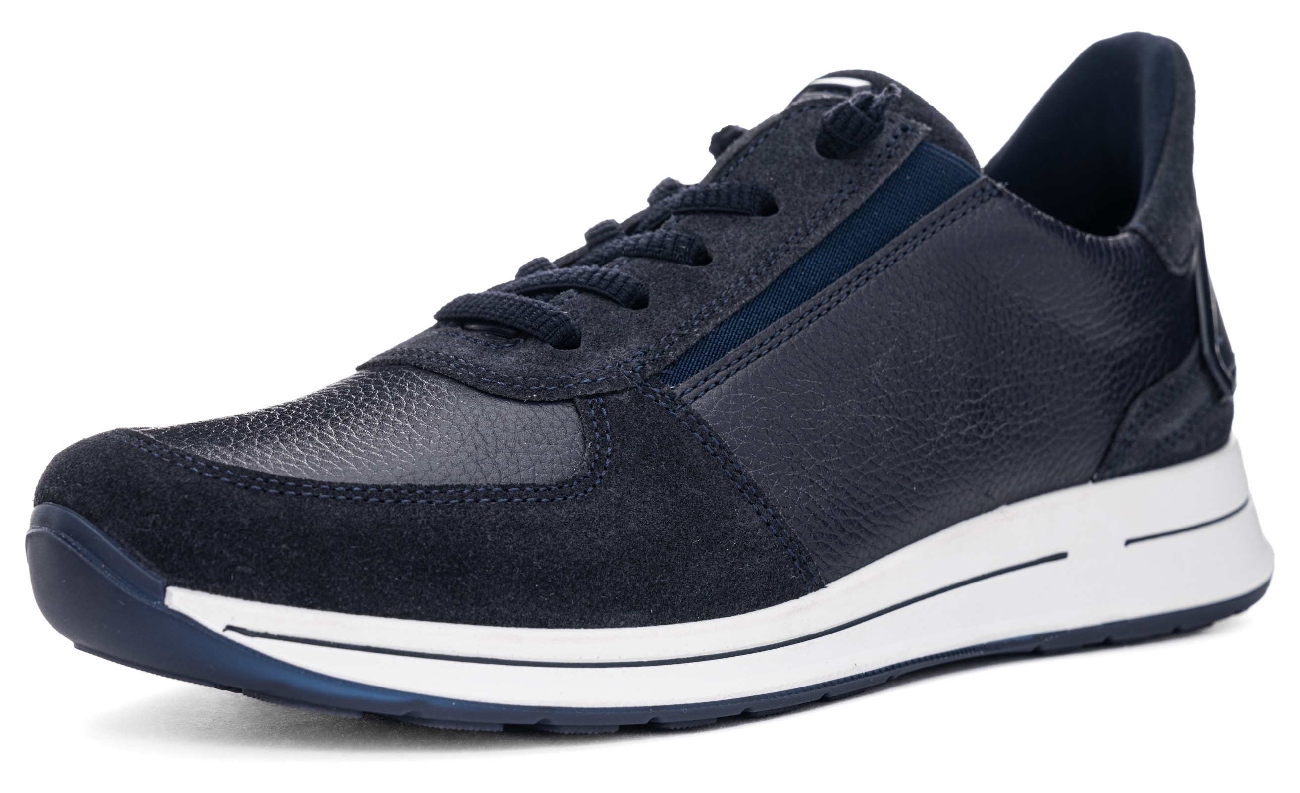 Slip-On Sneaker ARA "OSAKA", Damen, Gr. 5,5 (38,5), blau (dunkelblau), Glattleder, Veloursleder, unifarben, Schuhe, Keilsneaker, Slipper mit Easy2Go-Einschlupf, H-Weite