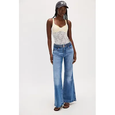 Wrangler Mid-Rise Flare Jeans at Free People in Soft Sapphire, Size: 29
