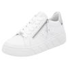 Plateausneaker RIEKER SPORT, Damen, Gr. 43, weiß, Leder, sportlich, Schuhe, Freizeitschuh, Halbschuh, Schnürschuh mit seitlicher Perforation