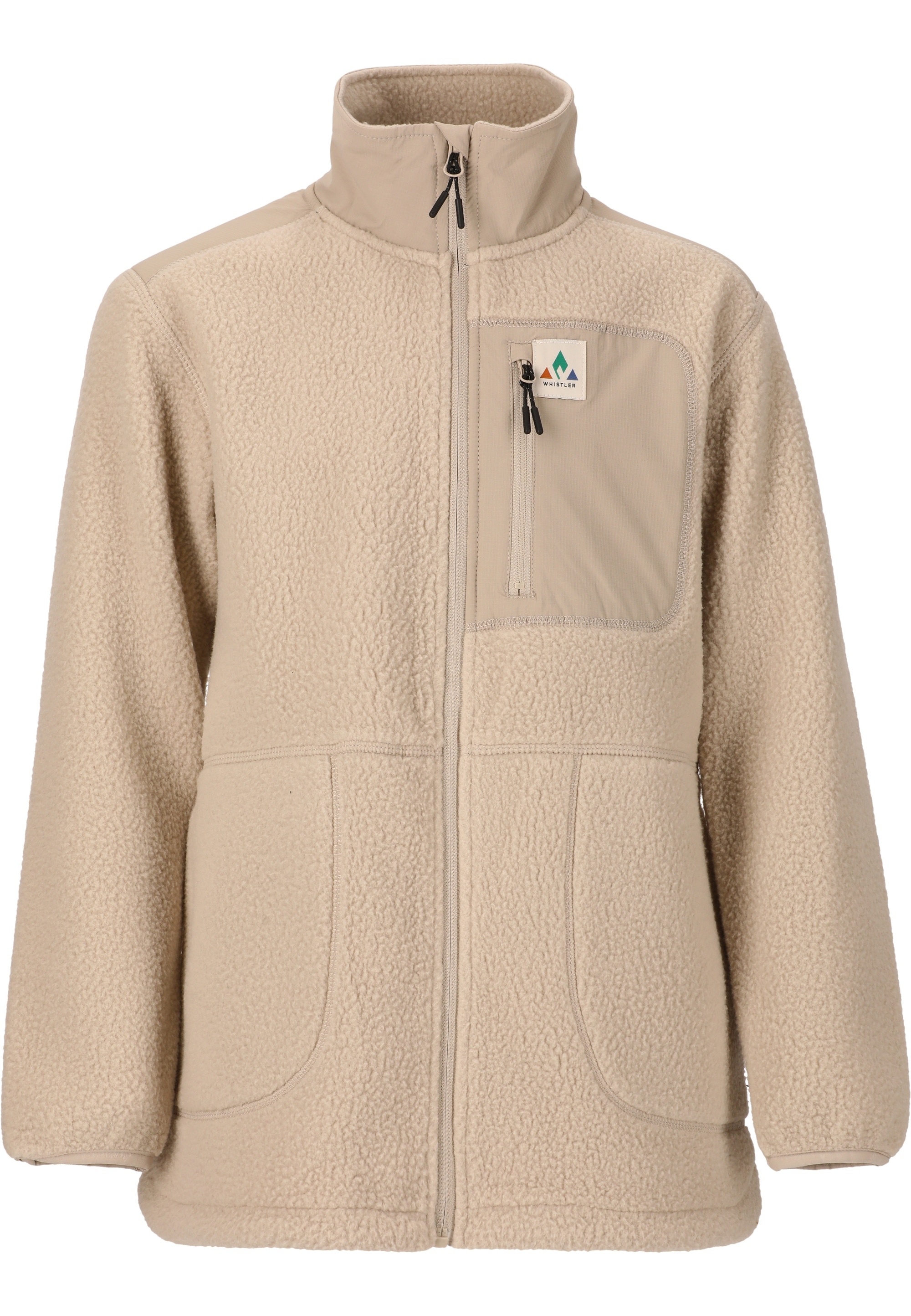 Strickpullover WHISTLER "Felis", Kinder, Gr. 176, beige (hellbeige), 100% Polyester, unifarben, lang, ohne Ausschnitt, Pullover, in kuschliger Teddyfleece-Qualität Image