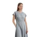 Midikleid MARC O'POLO "aus LENZING™ ECOVERO™", Damen, Gr. 34, Normalgrößen, nordic sea, Obermaterial: 83% Viskose, 17% Polyamid; Futter: 100% Nicht verfügbar, unifarben, casual, regular fit wadenlang, Kurzarm, Kleider