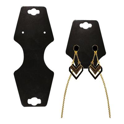 2 1/4" x 2 3/4" Black Self-Adhesive Foldover Jewelry Display Card - 100/Case