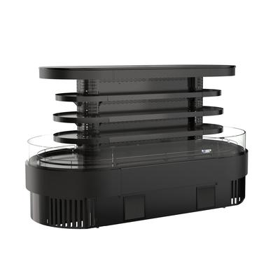 Structural Concepts FSI860R 99 3/4" Oasis Vertical Island Open Air Cooler w/ 4 Levels, 208-240v, Black