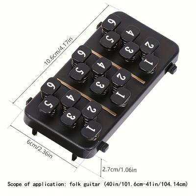 TEMU Yuqoo Black Guitar Chord Trainer For Beginners - Easy Learning System With 18 Button Assist, Finger Teaching Aid For Adults, Plastic Practice Tool For From To Players