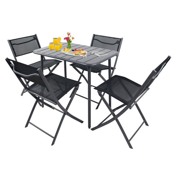 VCM 5-tlg. Gartenset ""Sumila"" 80 x 55 Schwarz