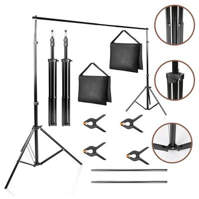 TolleTour 2x2m Hintergrundsystem Fotostudio Hintergrund Stativ Set Greenscreen 3 Farben