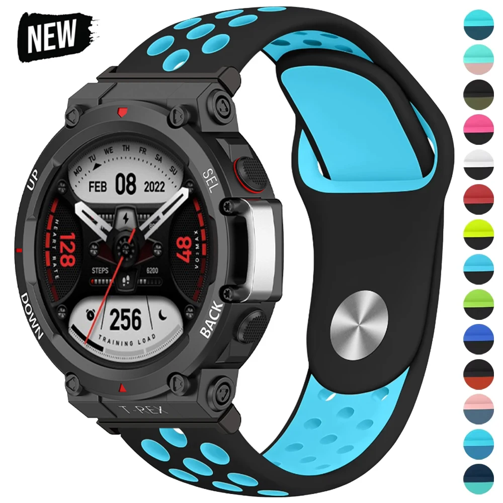 Atmungsaktives Armband für Huami Amazfit T-Rex 2, Silikon-Smartwatch-Band, Sportarmband, Gürtel für Amazfit T Rex Trex 2 Pro Correa Image