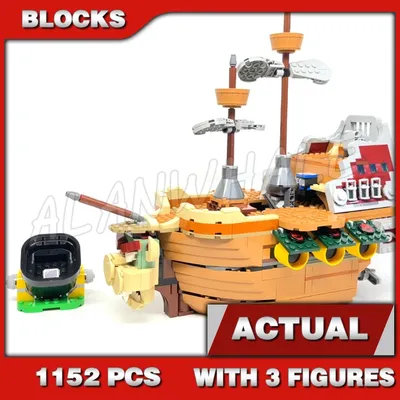 1152 stücke Super Klempner Spiele Bowser's Luftschiff Expansion Set Kanone Start Rohr 99036 Image