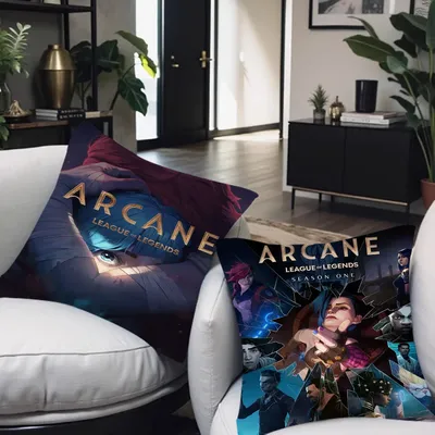 Arcane League Of Legends Kissenbezug, 30 x 50 cm, Polyester, Sofakissen, dekorative Kissen, Image
