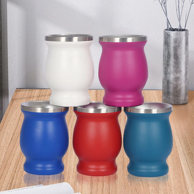 Creative Steel Double Wall Yerba Mate Cup 8oz 240ml Isolierflasche Yerba Mate Teetasse (kein Stroh) Image