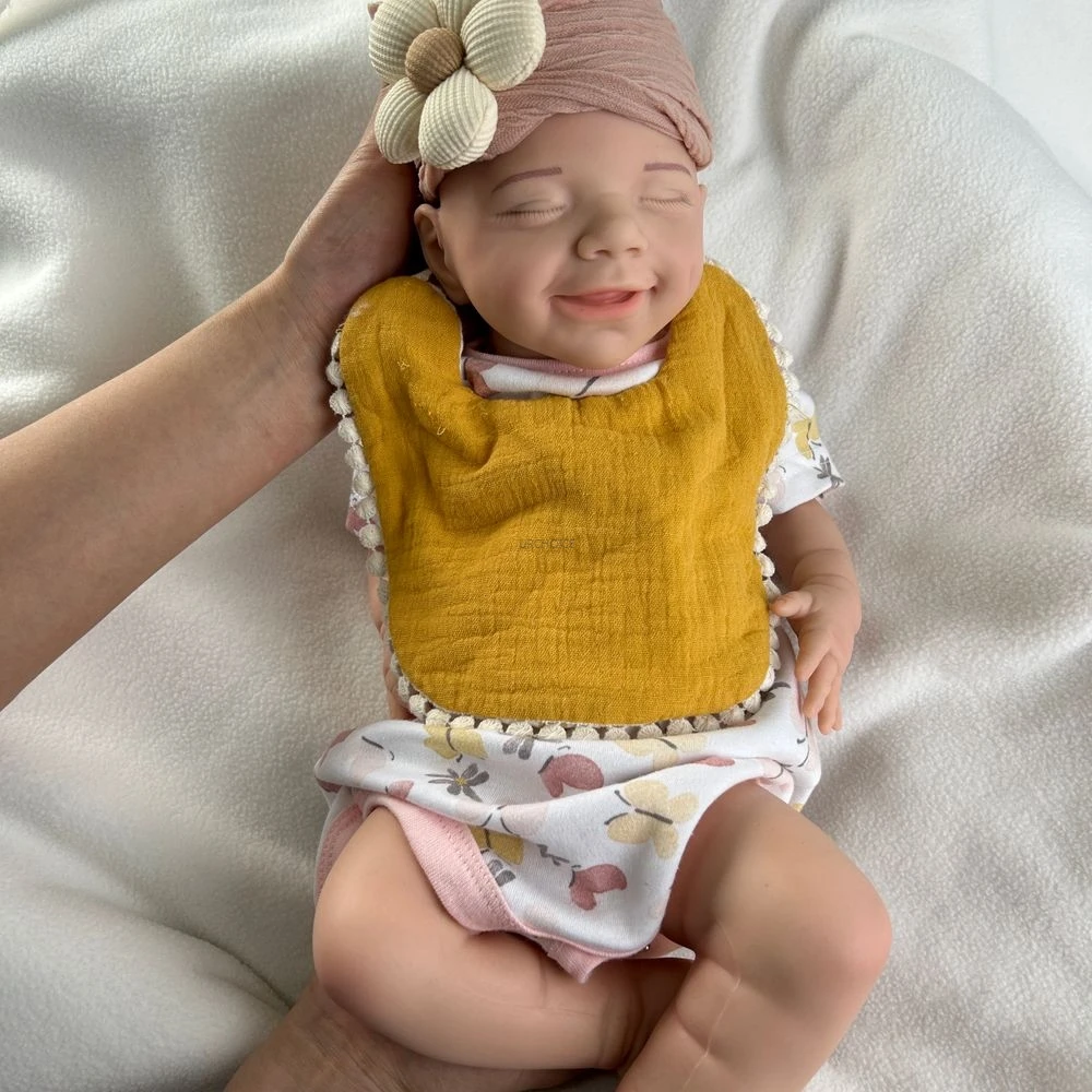 Weiches, lebensechtes Silikon, wiedergeborenes Baby, 45 cm, entworfen, realistische Hauttöne, Details für Eltern, die pflegen, Kinderspielzeug üben Image