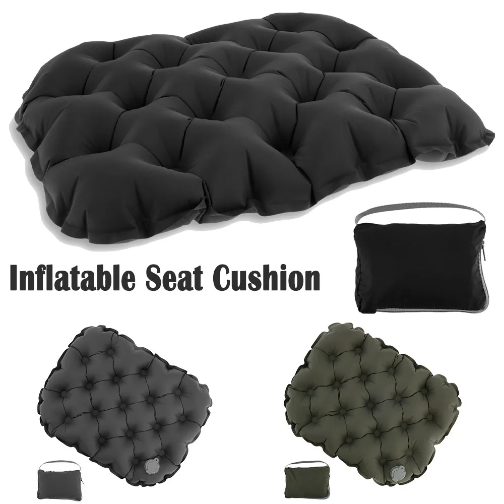 Aufblasbares Sitzkissen Outdoor Camping Reisekissen Klappbare aufblasbare Kissen Stuhlkissen Sitzpolster mit Aufbewahrungstasche