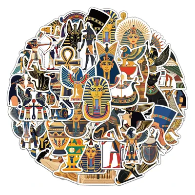 50PCS kreative alte Ägypten Aufkleber Graffiti Pyramide Mumie personalisierte Dekoration DIY Aufkleber wasserdicht selbstklebend Image