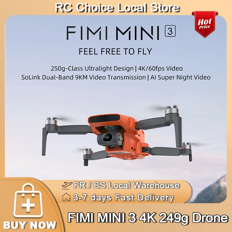 FIMI MINI 3 neue Kameradrohne 249 g 4K 60 fps AI Super Night Video 9 km Flugentfernung 1/2 Zoll 48 MP Sensor Mini-Pro-Drohne Image