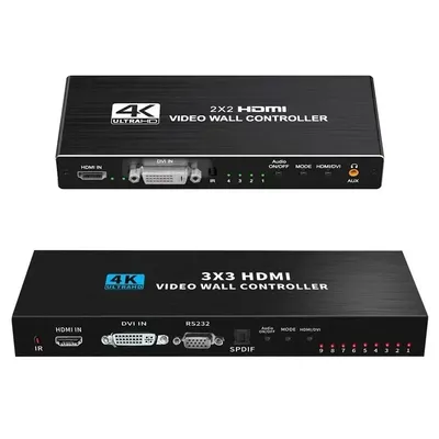 4K 3x3 Video Wall Controller 1x2 1x3 1x4 2x3 2X4 2X2 HDMI Video Wall Controller Multi Screen