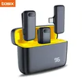 Microfono lavalier wireless con custodia di ricarica per interviste dal vivo Mini microfono da bavero con cancellazione del rumore per esterni per ipone