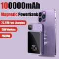 Banca di potere da 22,5 W 100000 Adattatore PowerBank per batteria esterna portatile con ricarica super veloce magnetica wireless mAh per iPhone Huawei