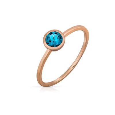 Orolino Ring 585/- Gold Blautopas beh. blau 060 (19,1) Damen Image