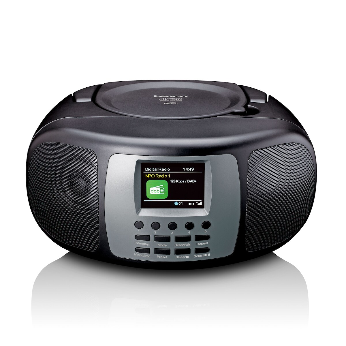 Lenco SCD-860BK - Tragbares DAB+/FM-Radio mit Bluetooth®, CD-Player und großem LCD-Farbdisplay - Schwarz