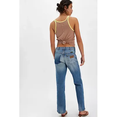 Wrangler Wrancher Mid-Rise Bootcut Jeans at Free People in Dirty Denim, Size: 25