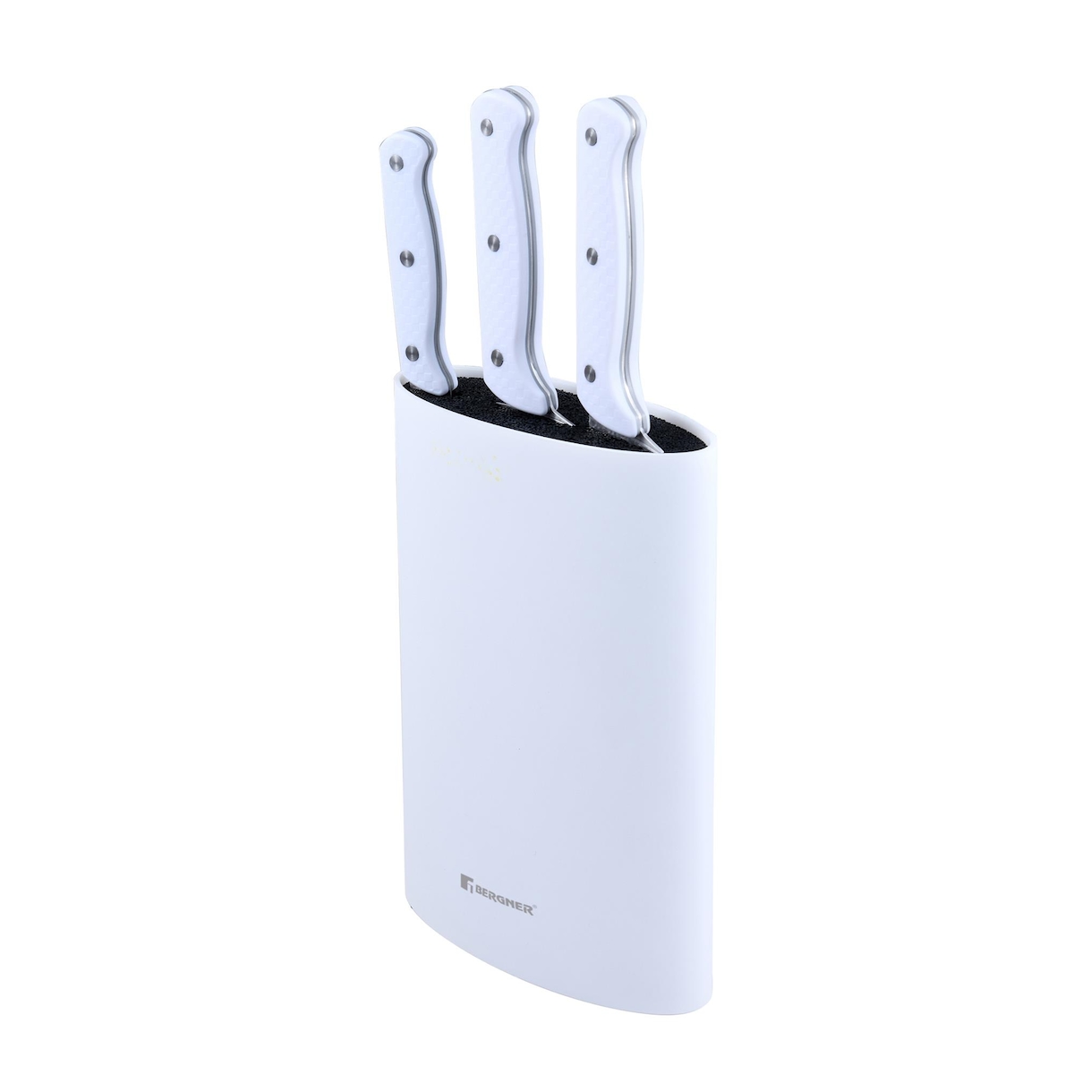 BERGNER - Set mit 3 Messern (Koch + Santoku + Mehrzweckmesser) mit Tacoma. Natürlich rostfreier Edelstahl Image