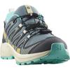 Wanderschuh SALOMON "XA PRO V8 WP J", Gr. 34, trooper, turbulence, aruba blau, Synthetik, Textil, sportlich, Schuhe, wasserdicht