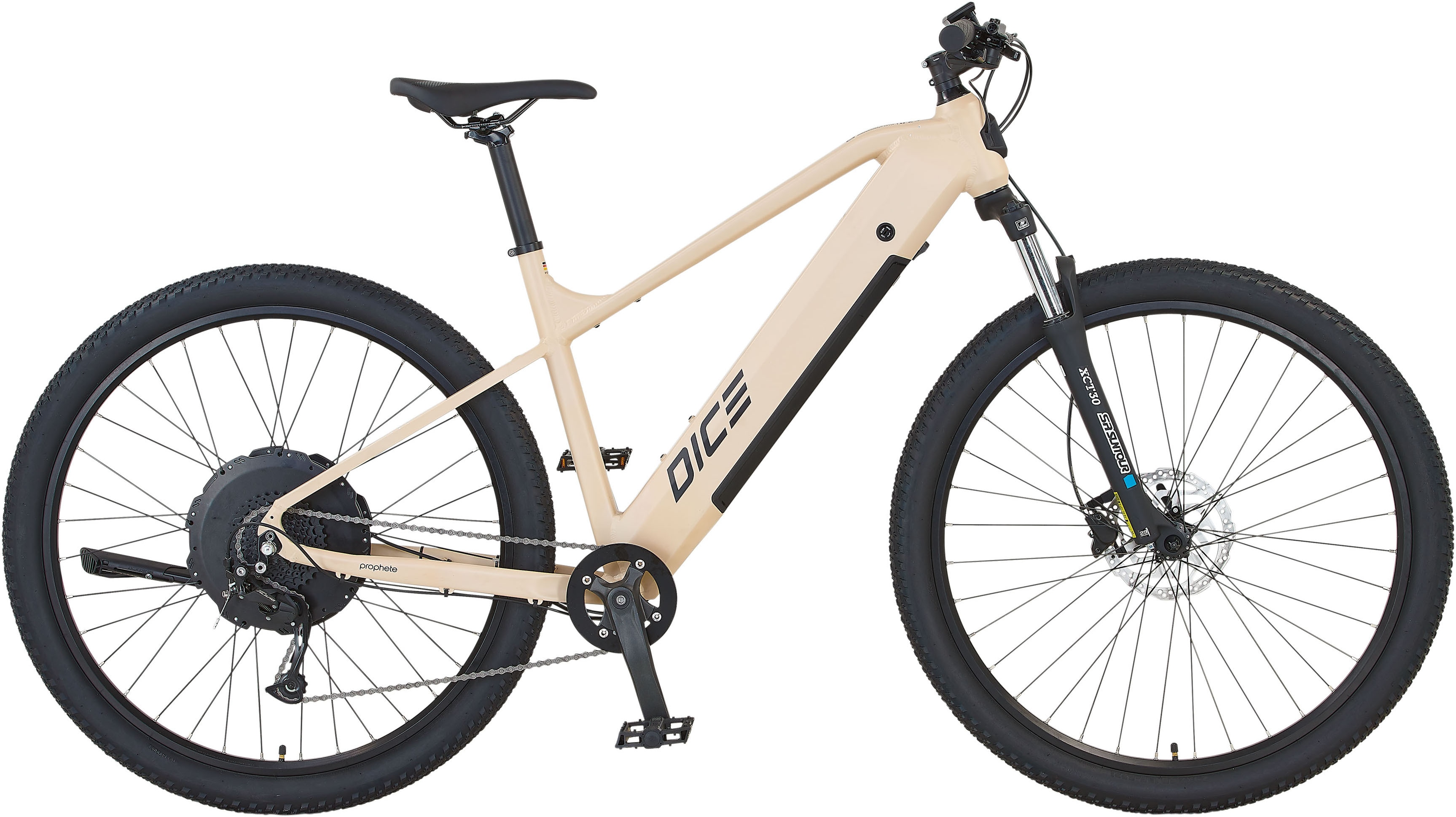E-Bike PROPHETE "Dice 2.0" Gr. 48, beige (sandbeige, schwarz), Elektrofahrräder, 48cm, 29 Zoll (73,66cm), Topseller Image