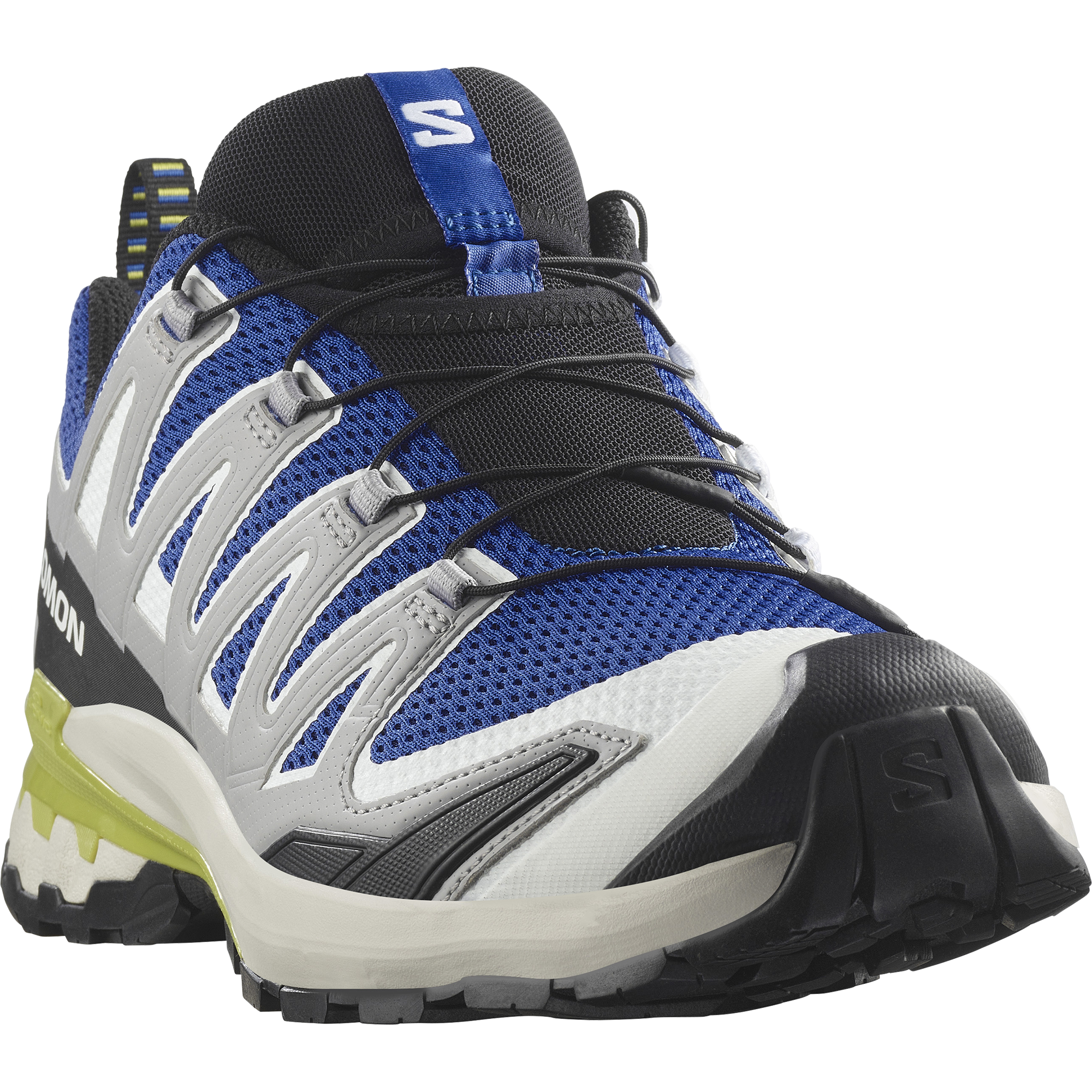 Trailrunningschuh SALOMON "XA PRO 3D V9", Herren, Gr. 44,5, nautical blau, alloy, schwarz citron, Synthetik, Textil, Schuhe, wasserdicht