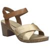 Sandale JOSEF SEIBEL "Grace 01", Damen, Gr. 39, bunt (goldfarben, braun), Leder, metallic, elegant, Schuhe, Festtagsschuh, Sandalette mit Blockabsatz