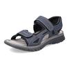 Sandale RIEKER, Herren, Gr. 42, blau (blau, schwarz), Lederimitat, Textil, sportlich, Schuhe, Sommerschuh, Klettschuh, Outdoorsandale, in Trekking-Optik