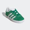Sneaker ADIDAS ORIGINALS "GAZELLE COMFORT CLOSURE ELASTIC LACES KIDS", Kinder, Gr. 27, grün (grün, cloud weiß, gold metallic), Leder, Synthetik, sportlich, Schuhe, für Kinder