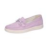 Mokassin WALDLÄUFER "H-DAISY", Damen, Gr. 5 (38), lila (flieder), Nubukleder, unifarben, klassisch, Schuhe, Slipper, Bequemschuh, Schlupfschuh, H-Weite, mit Strass-Steinchen