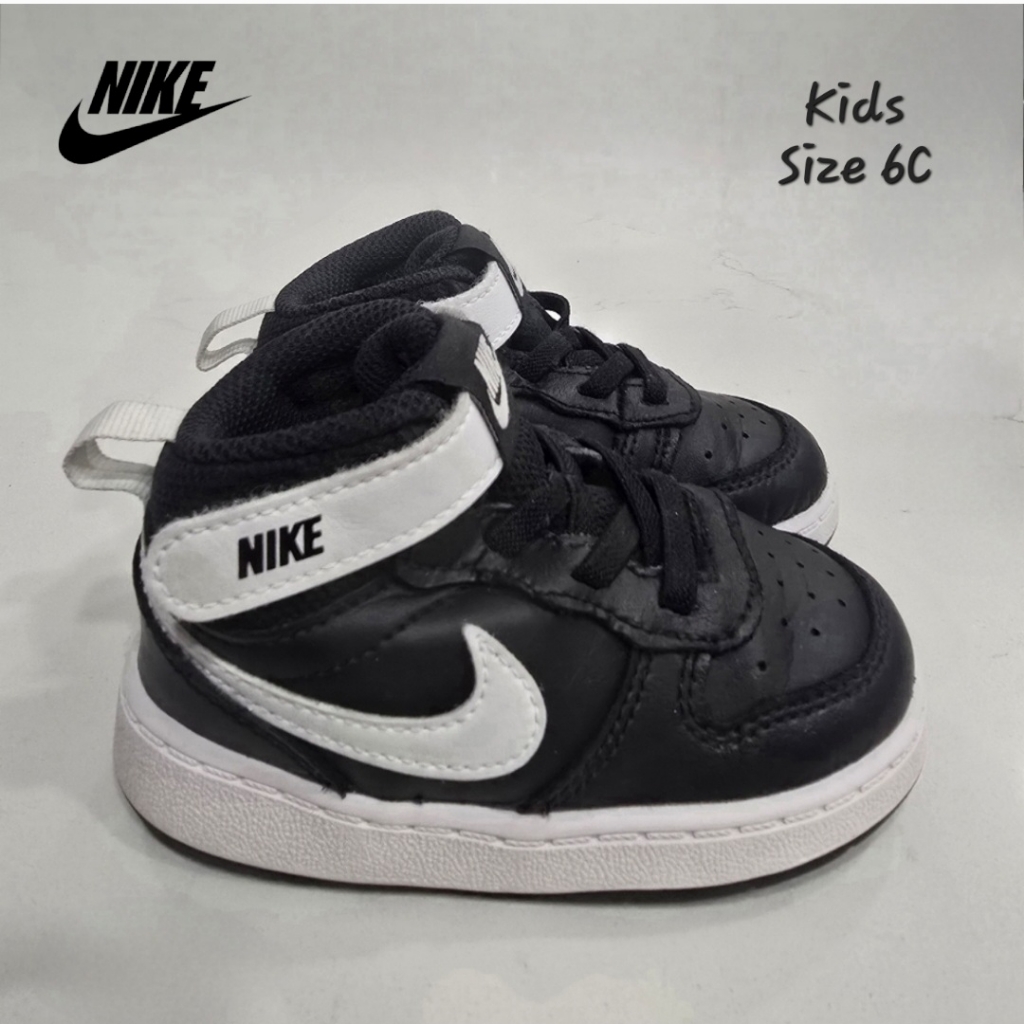 Nike Shoes | Kids' Nike Toddler Courtborough Mid 2 Sneakers Size 6c | Color: Black/White | Size: 6bb